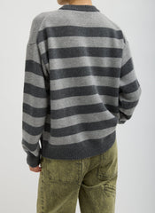 Striped Cashmere Crewneck Easy Pullover | Tibi
