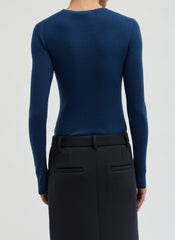 Featherweight Ribbed Sweater Crewneck Pullover | Tibi