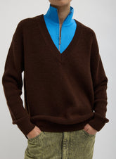 Cardigan Stitch V-Neck With Removable Dickie | Tibi