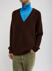 Cardigan Stitch V-Neck With Removable Dickie | Tibi