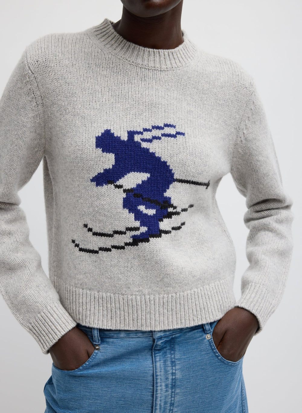 Soft Wool Ski Shrunken Sweater | Tibi