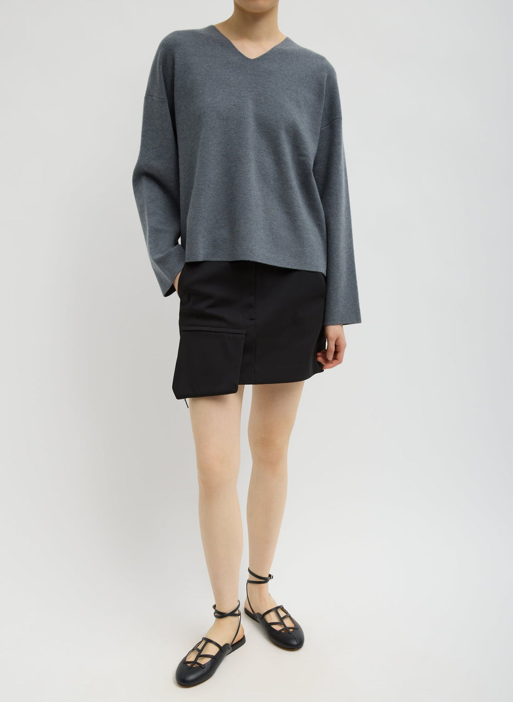 Double Faced Cashmere Oversized Easy Sweater | Tibi
