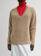 Cardigan Stitch V-Neck With Removable Dickie | Tibi