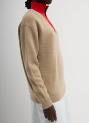 Cardigan Stitch V-Neck With Removable Dickie | Tibi
