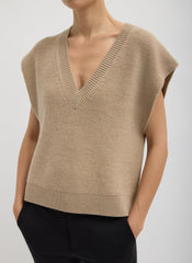 Cardigan Stitch Sweater Vest With Removable Dickie | Tibi