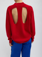 Anna Merino Wool Cut Out Racerback Pullover | Tibi