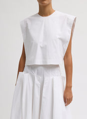 Compact Eco Poplin Cropped Square Top | Tibi