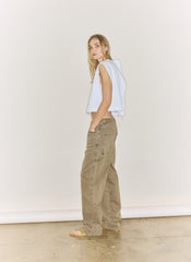 Compact Eco Poplin Cropped Square Top | Tibi