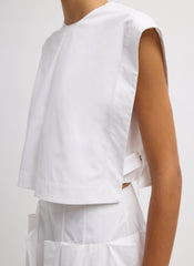 Compact Eco Poplin Cropped Square Top | Tibi