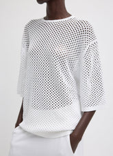Crochet Netting Oversized Easy T-Shirt | Tibi