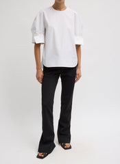 Compact Eco Poplin Reverse Sleeve Top | Tibi