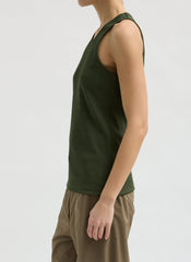 Stretch Luxe Ribbed Tank Top | Tibi
