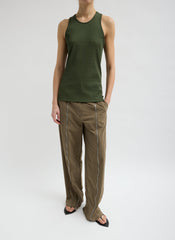 Stretch Luxe Ribbed Tank Top | Tibi