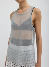 Viscose Metallic Ribbed Tank | Tibi