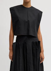 Compact Eco Poplin Cropped Square Top | Tibi