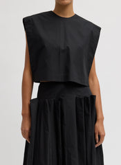Compact Eco Poplin Cropped Square Top | Tibi