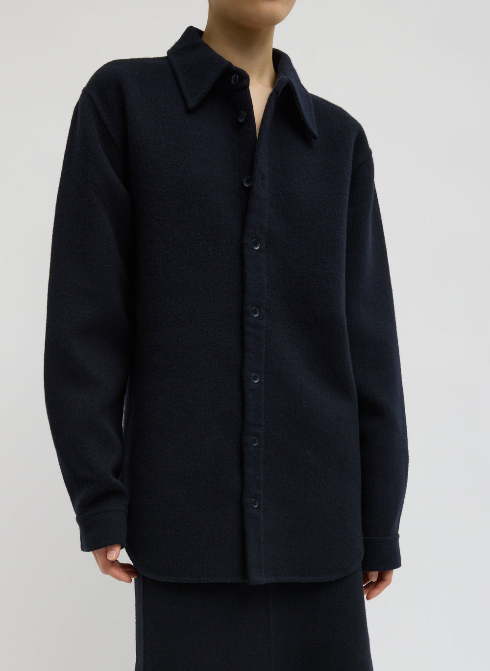 Luxe Double Faced Wool Angora Easy Shirt | Tibi