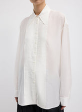Silk Voile Easy Pintucked Shirt | Tibi