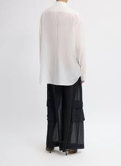 Silk Voile Easy Pintucked Shirt | Tibi