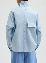 Eco Poplin Funnel Neck Dolman Top | Tibi