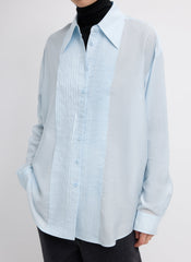 Silk Voile Easy Pintucked Shirt | Tibi
