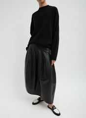 Leather Asymmetrical Balloon Skirt | Tibi