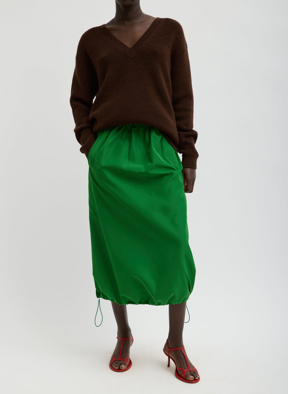 Italian Sporty Nylon Midi Anorak Skirt | Tibi