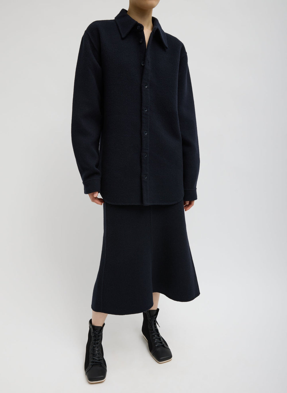Luxe Double Faced Wool Angora Sculpted Skirt | Tibi