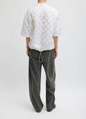 Garment Dyed Stretch Twill Tuck Pant | Tibi