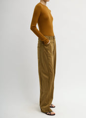 Garment Dyed Stretch Twill Tuck Pant | Tibi