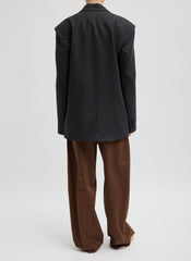 Stretch Linen Viscose Side Cut Blazer | Tibi