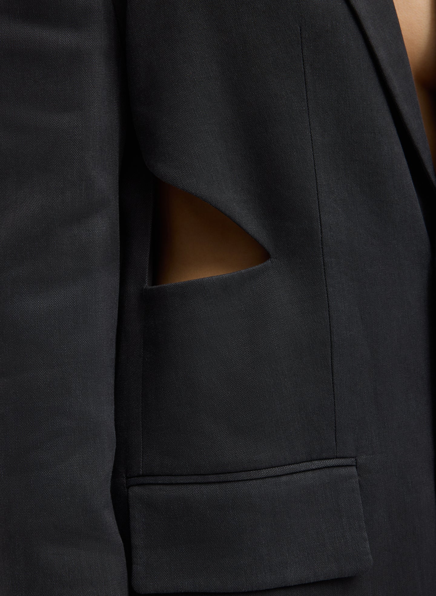 Stretch Linen Viscose Side Cut Blazer | Tibi