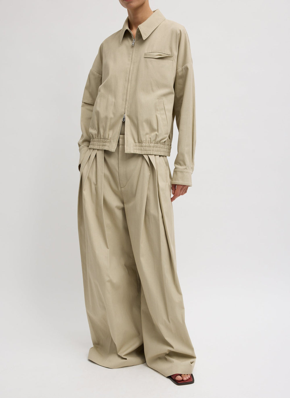 Luxe Spring Twill Bomber | Tibi