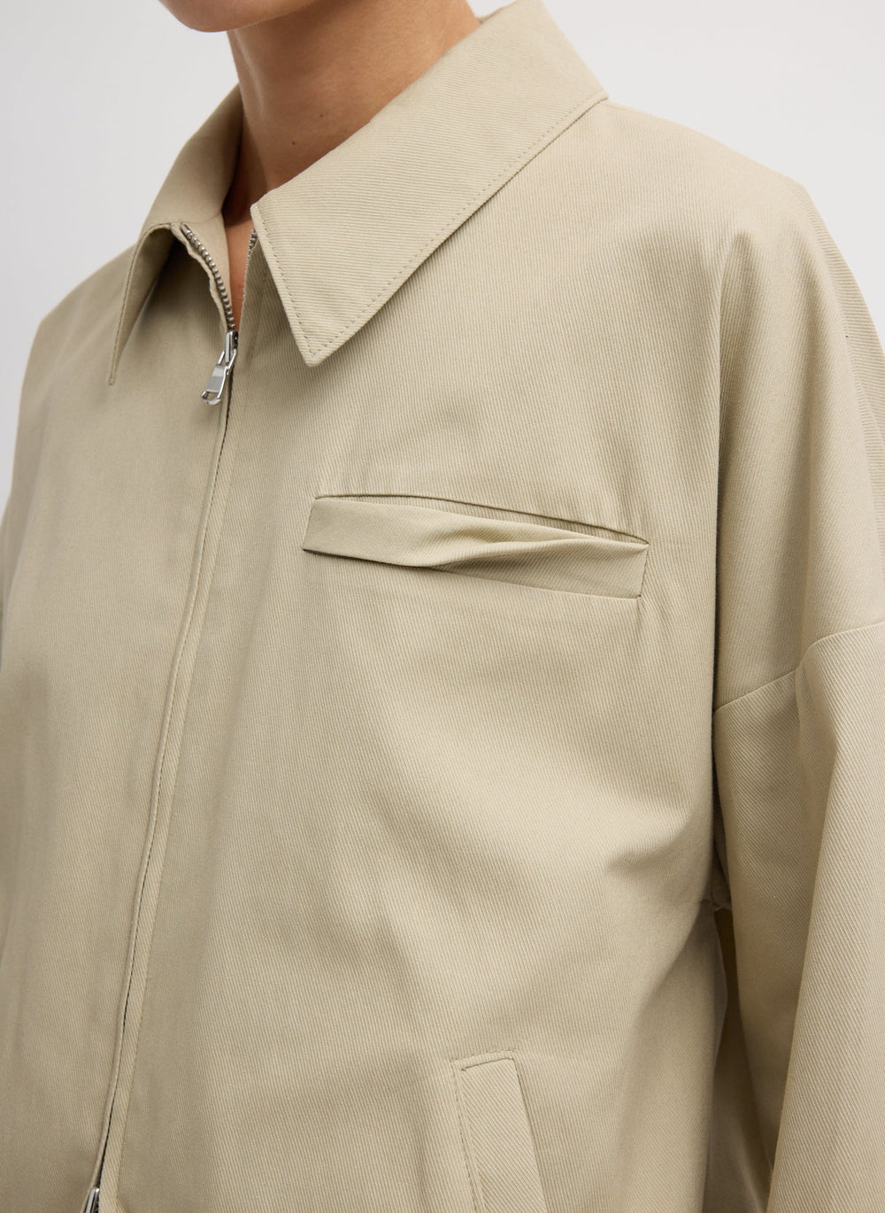Luxe Spring Twill Bomber | Tibi
