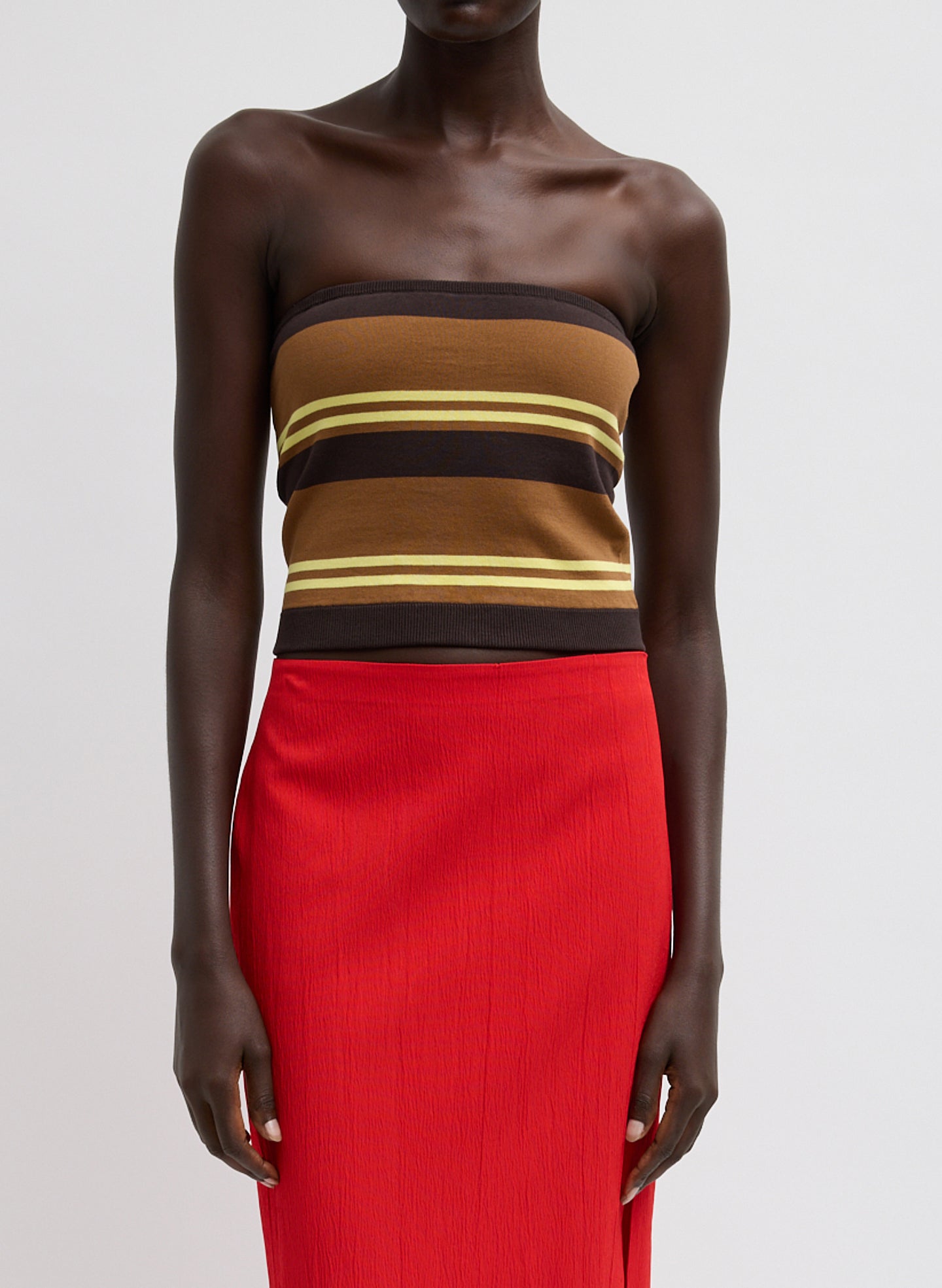 Super Fine Gauge Striped Tube Top | Tibi
