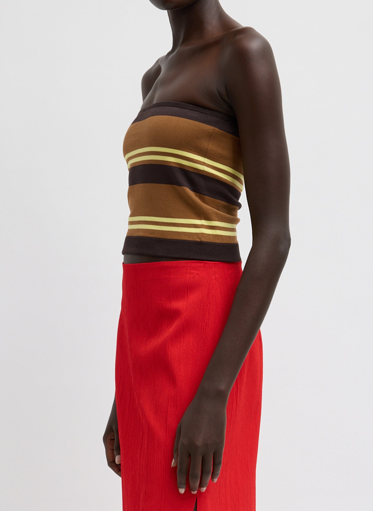 Super Fine Gauge Striped Tube Top | Tibi