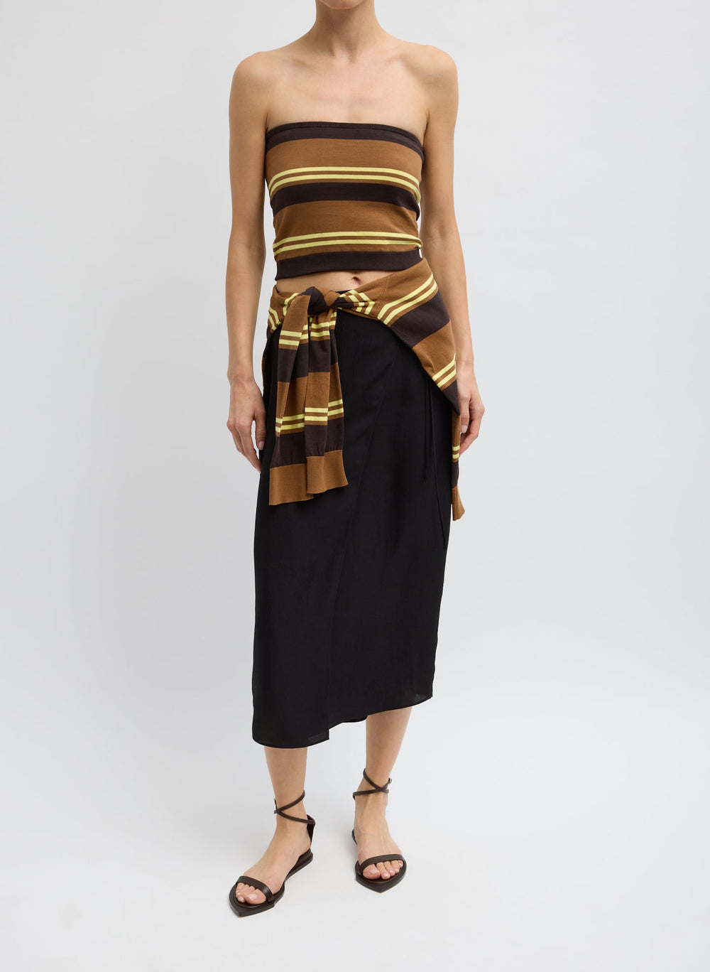 Super Fine Gauge Striped Tube Top | Tibi