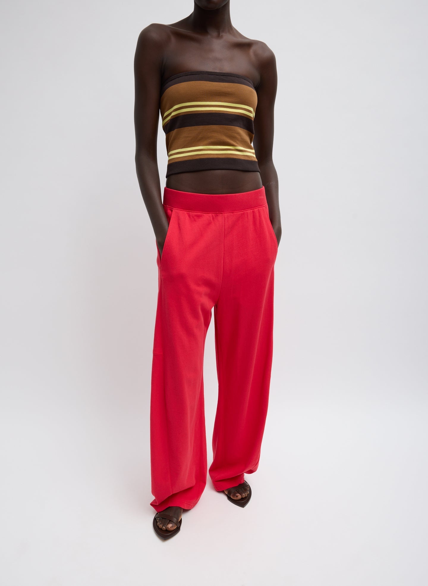 Super Fine Gauge Striped Tube Top | Tibi