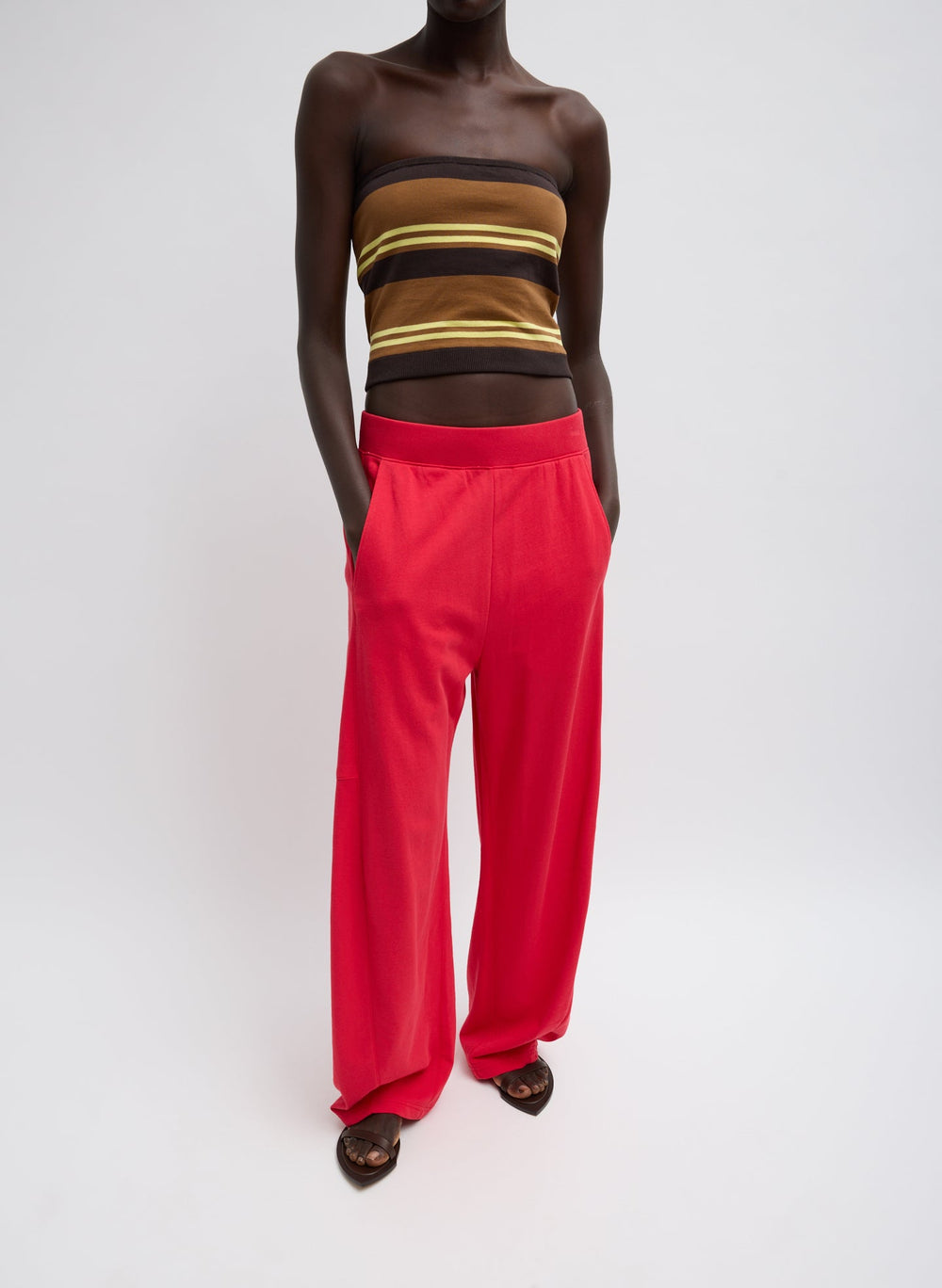 Super Fine Gauge Striped Tube Top | Tibi