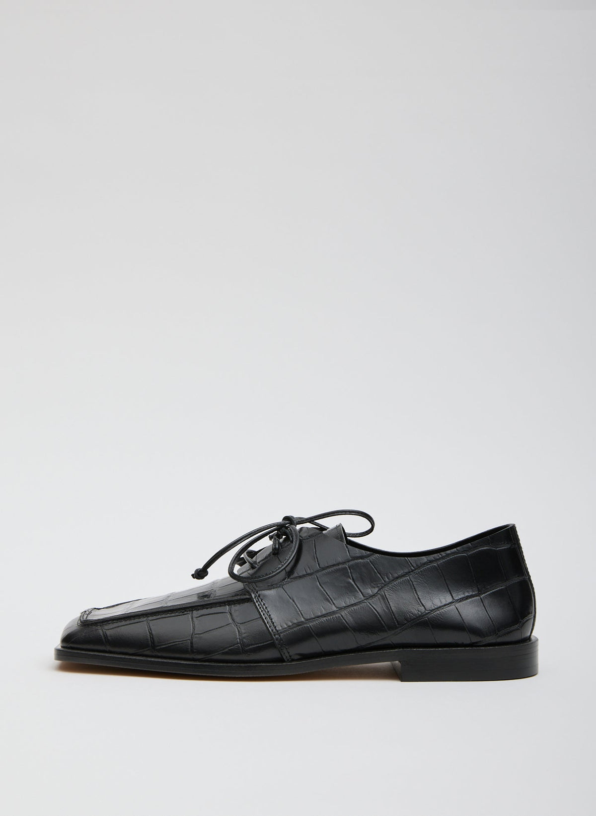 Brody Square Toe Loafer Crocodile Embossed | Tibi