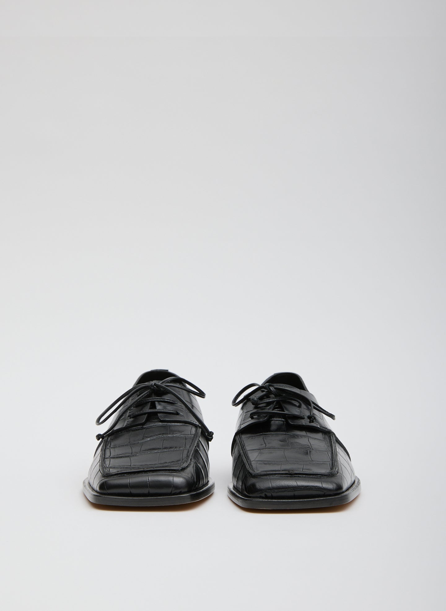 Brody Square Toe Loafer Crocodile Embossed | Tibi