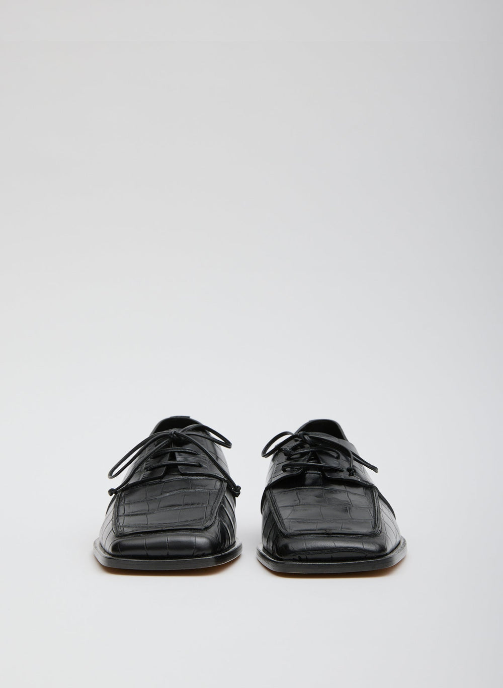 Brody Square Toe Loafer Crocodile Embossed | Tibi