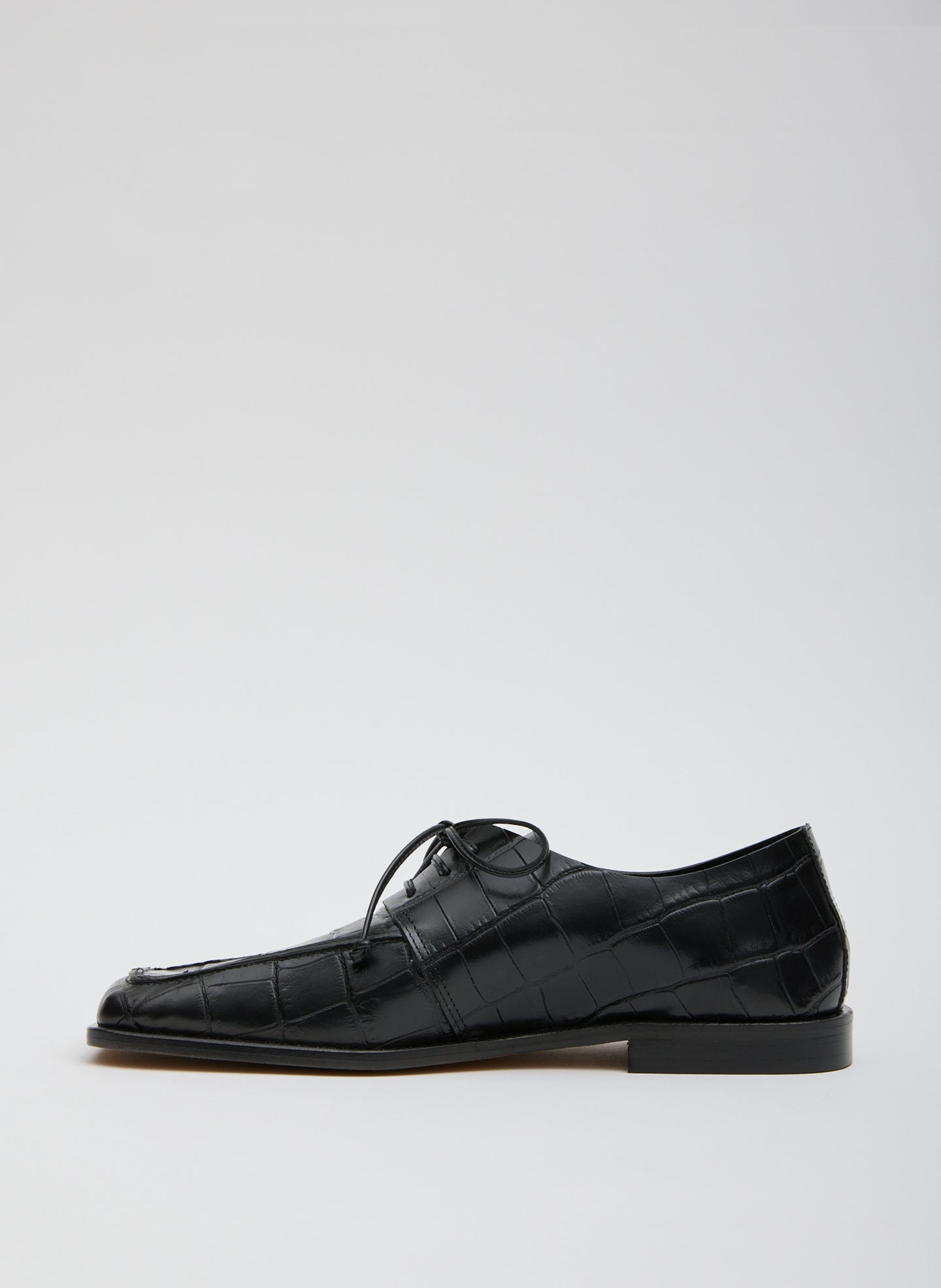 Brody Square Toe Loafer Crocodile Embossed | Tibi