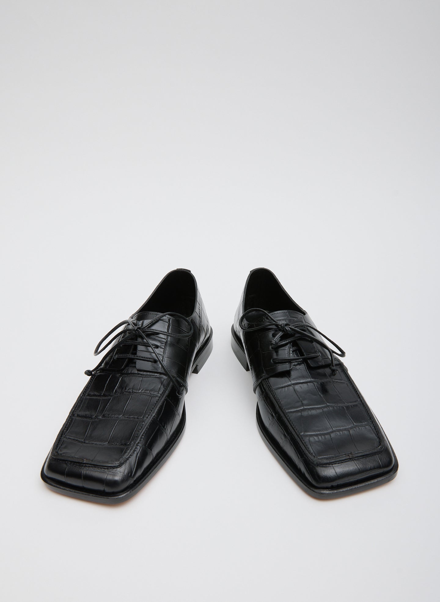 Brody Square Toe Loafer Crocodile Embossed | Tibi