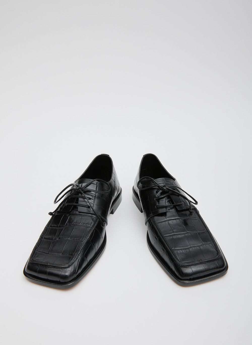 Brody Square Toe Loafer Crocodile Embossed | Tibi