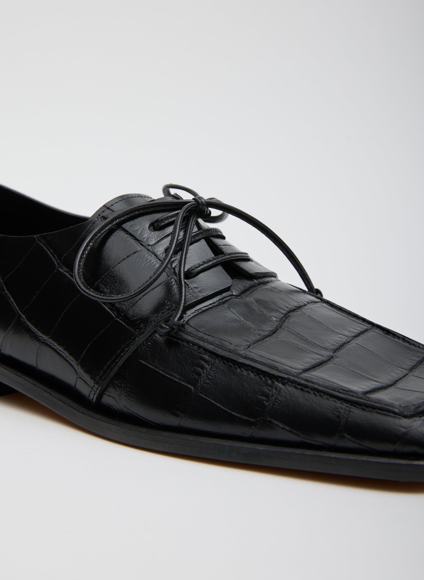 Brody Square Toe Loafer Crocodile Embossed | Tibi