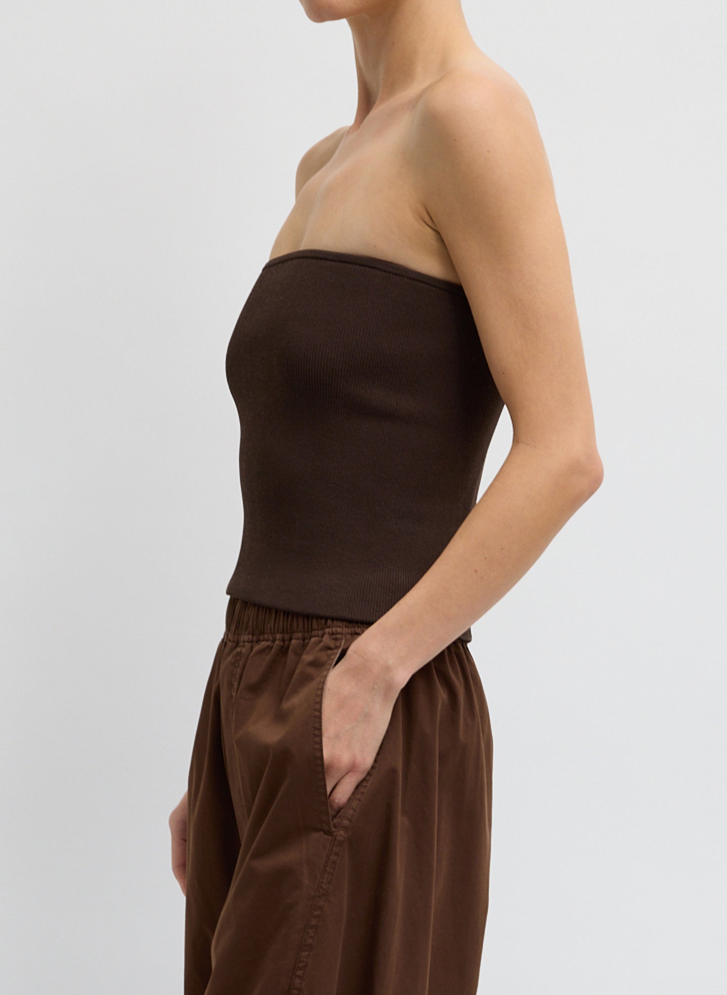 Ribbed Sweater Tube Top | Tibi