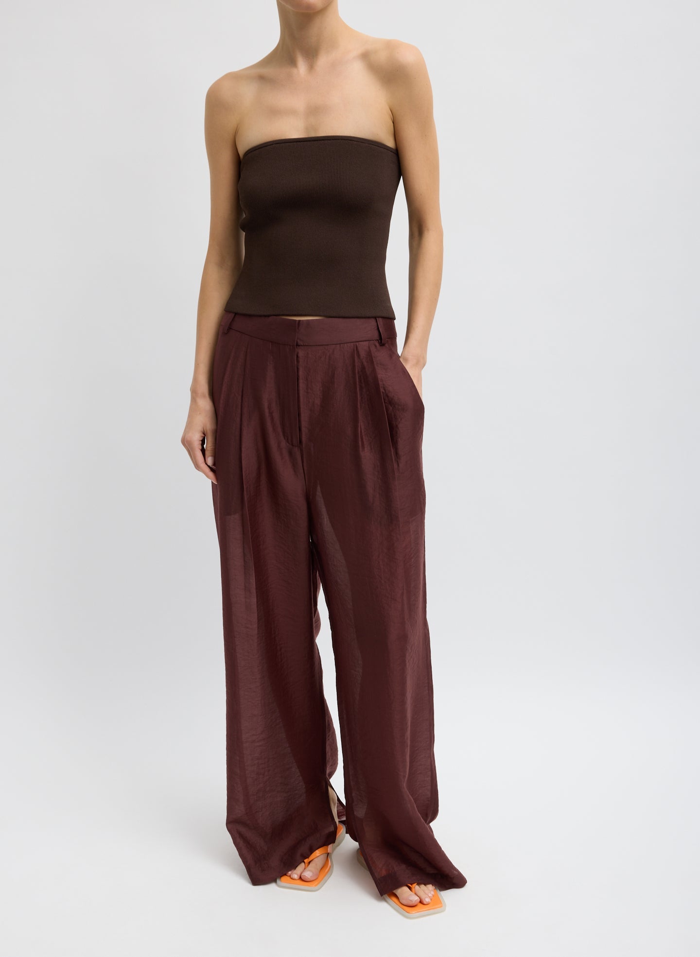 Ribbed Sweater Tube Top | Tibi