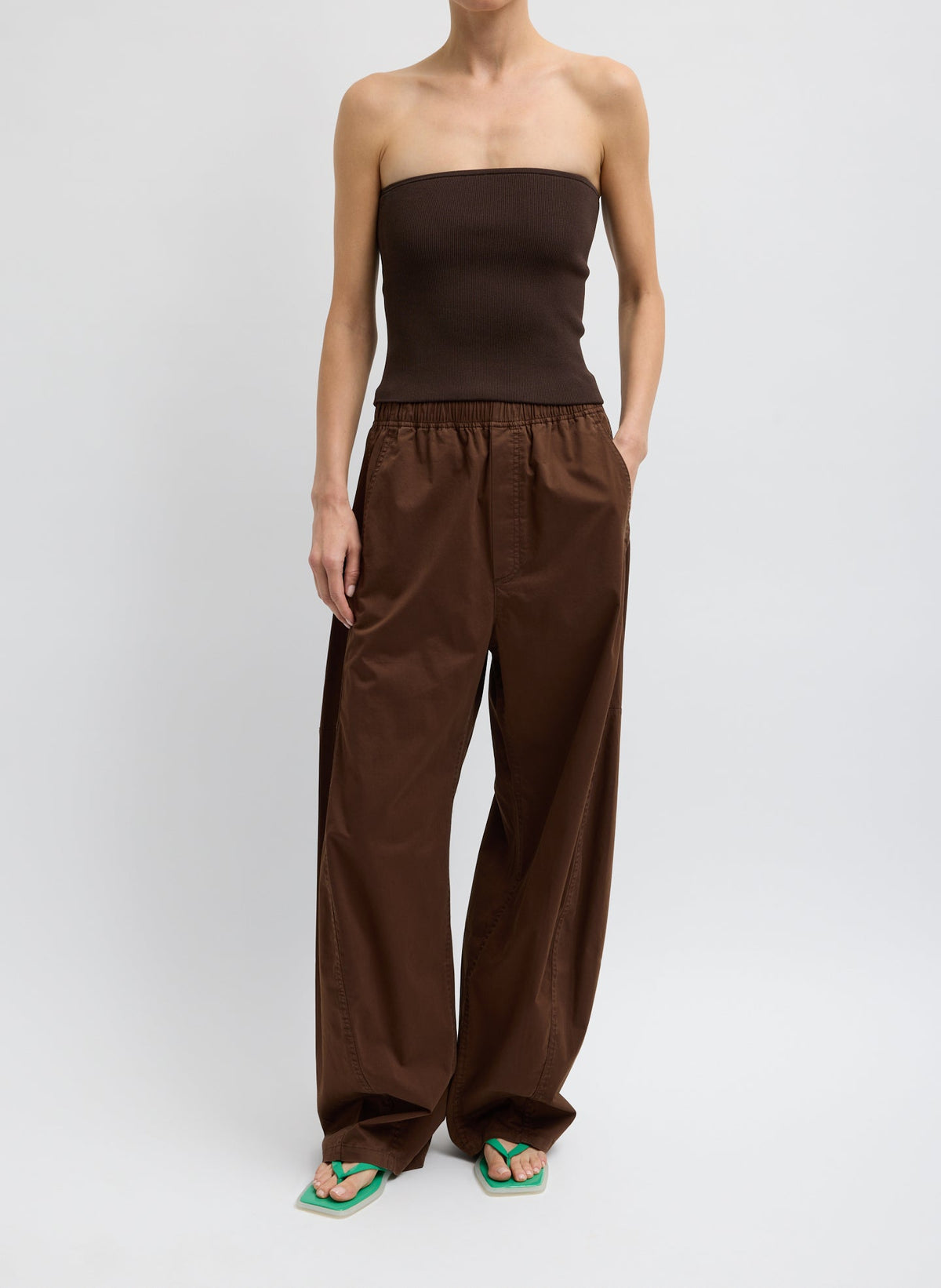 Garment Dyed Silky Cotton Winslow Pull On Pant | Tibi