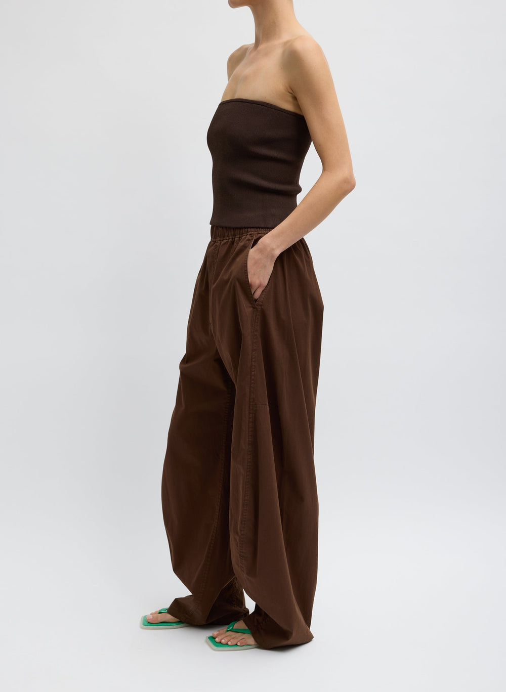 Garment Dyed Silky Cotton Winslow Pull On Pant | Tibi
